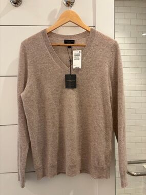 Charter Club Men's V-Neck Sweater in Taupe-Blush